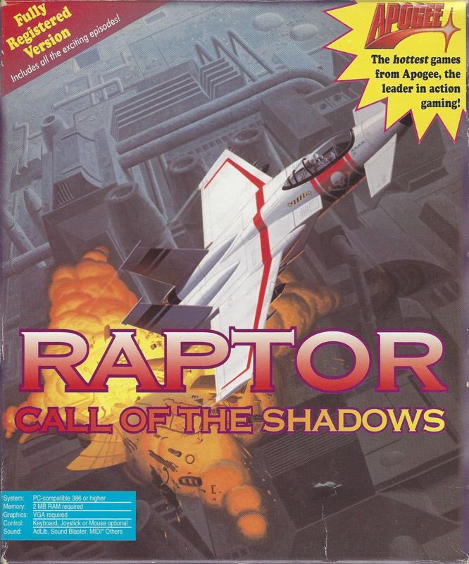 Front Cover for Raptor: Call of the Shadows (DOS) (Original Full Version - 3.5" Media)