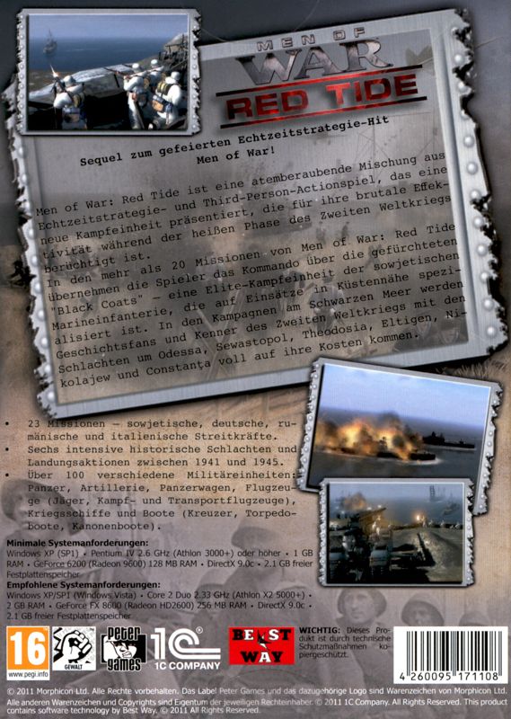 Back Cover for Men of War: Red Tide (Windows)