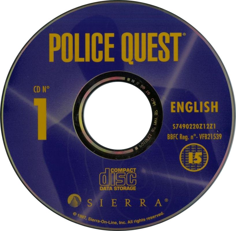Media for Police Quest: Collection Series (DOS and Windows and Windows 3.x): Disc 1/5
