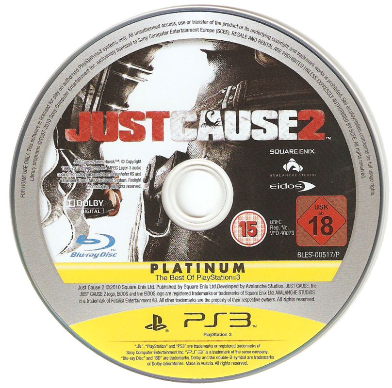 Media for Just Cause 2 (PlayStation 3) (Platinum release)