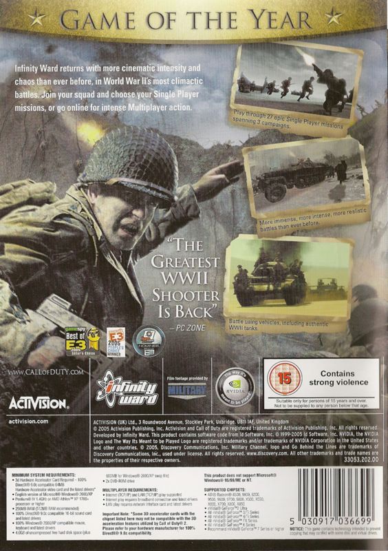 Back Cover for Call of Duty 2 (Game of the Year Edition) (Windows)