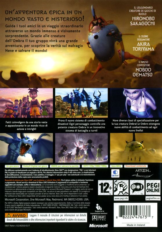 Back Cover for Blue Dragon (Xbox 360)