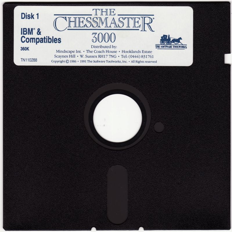 Media for The Chessmaster 3000 (DOS): 5.25" disk 1/4