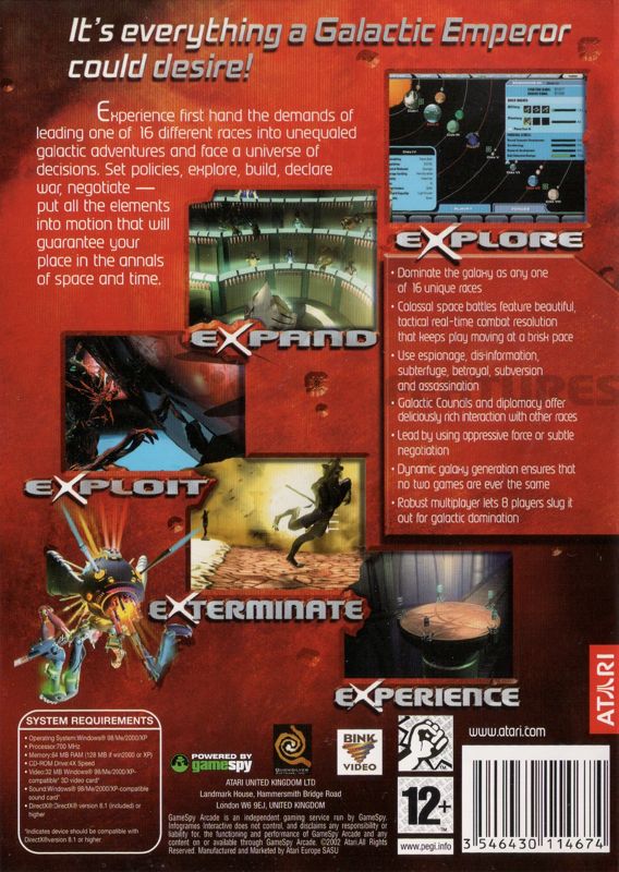 Back Cover for Master of Orion 3 (Windows)