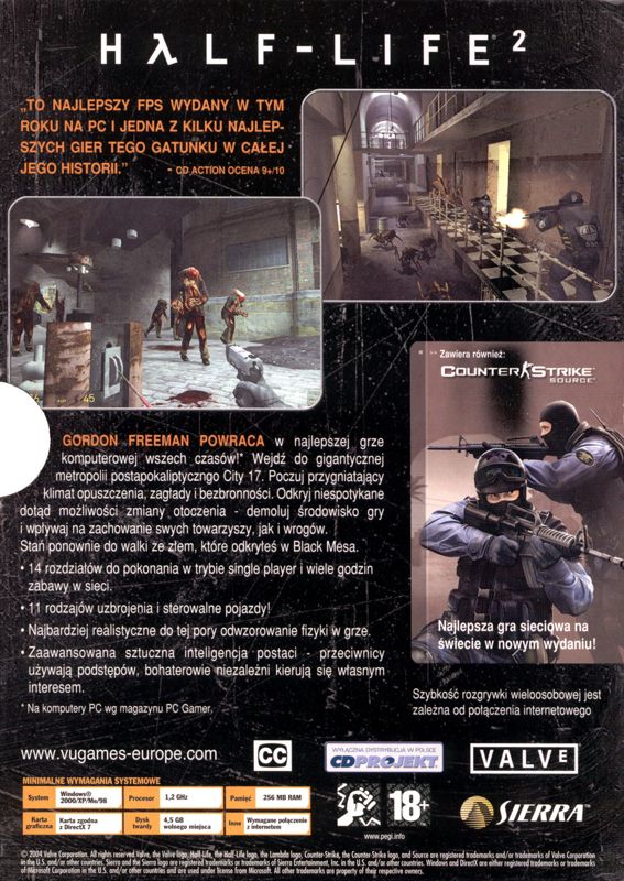 Back Cover for Half-Life 2 (Windows)