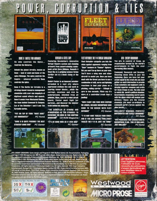 Power, Corruption & Lies cover or packaging material MobyGames