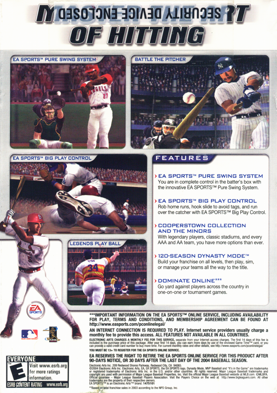 Back Cover for MVP Baseball 2004 (Windows)