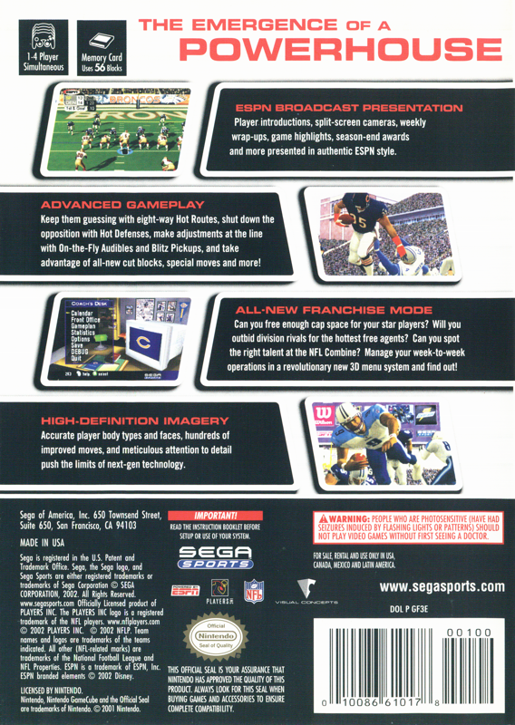 Madden NFL 2002 cover or packaging material - MobyGames