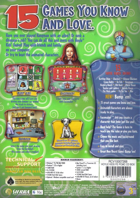 Back Cover for Hoyle Kids Games (Macintosh and Windows)