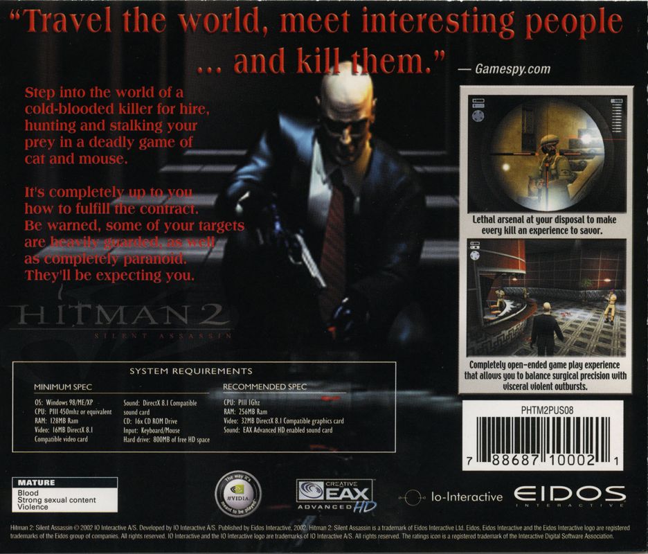 Other for Hitman 2: Silent Assassin (Windows): Jewel Case - Back