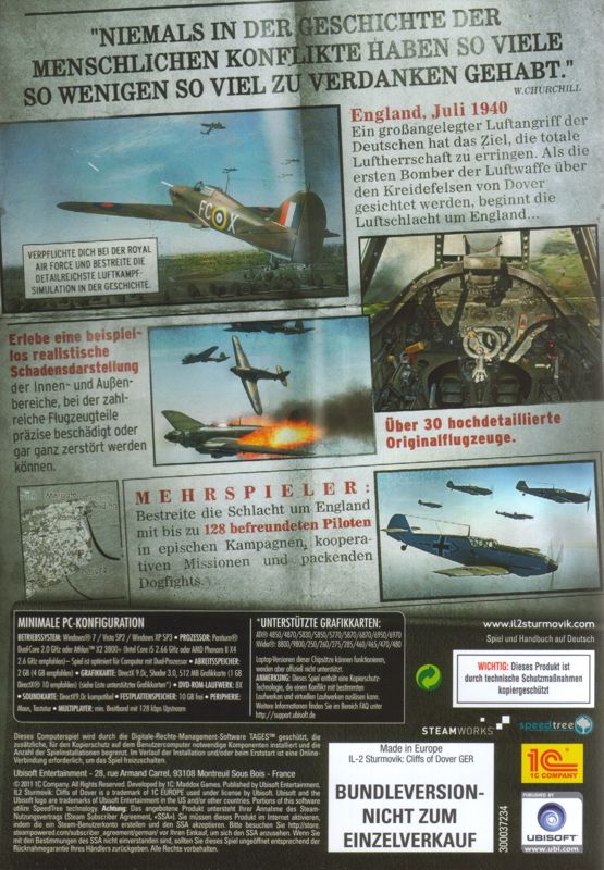 Other for IL-2 Sturmovik: Cliffs of Dover (Collector's Edition) (Windows): Keep Case - Back