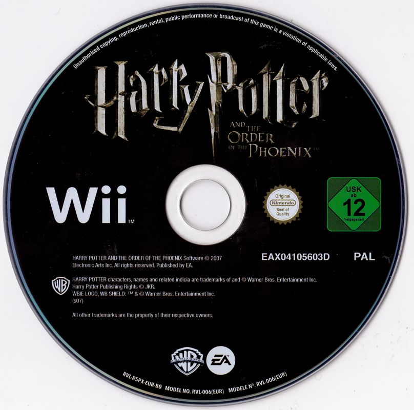 Media for Harry Potter and the Order of the Phoenix (Wii) (Re-release)