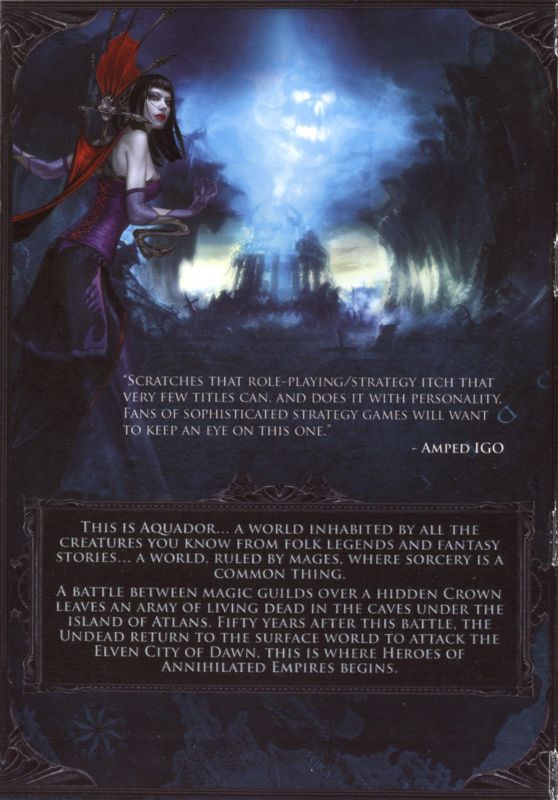 Inside Cover for Heroes of Annihilated Empires (Windows): Left