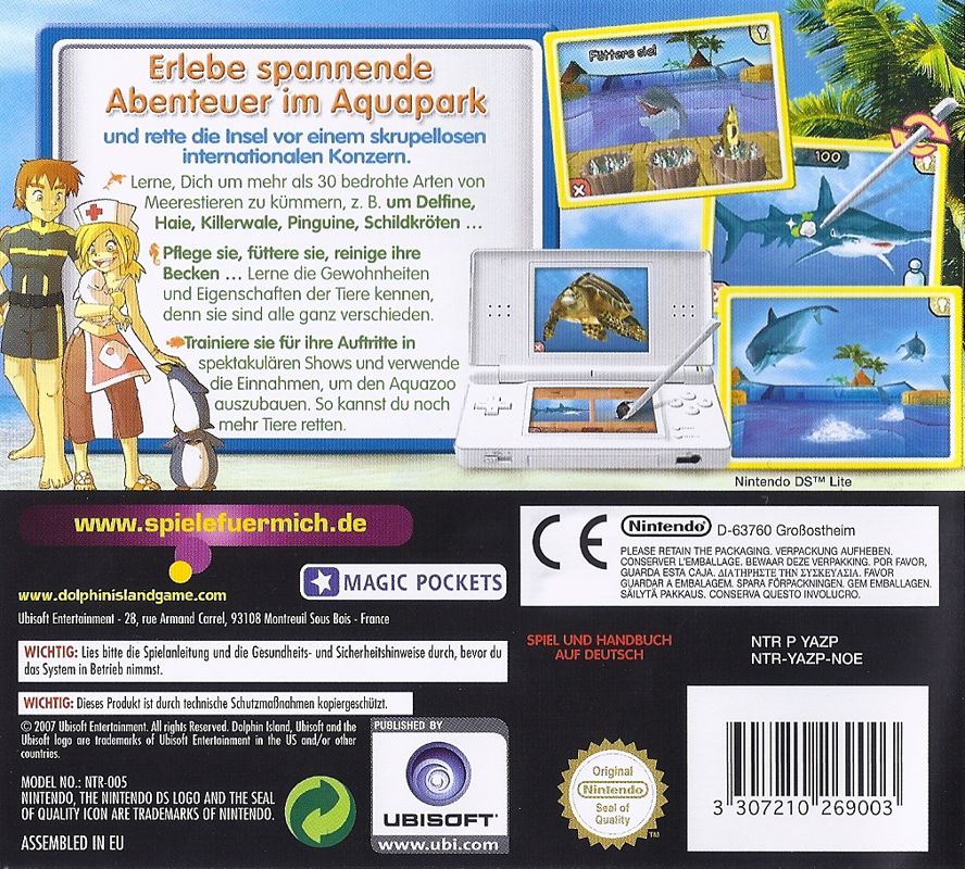 Back Cover for Petz: Wild Animals - Dolphinz (Nintendo DS)