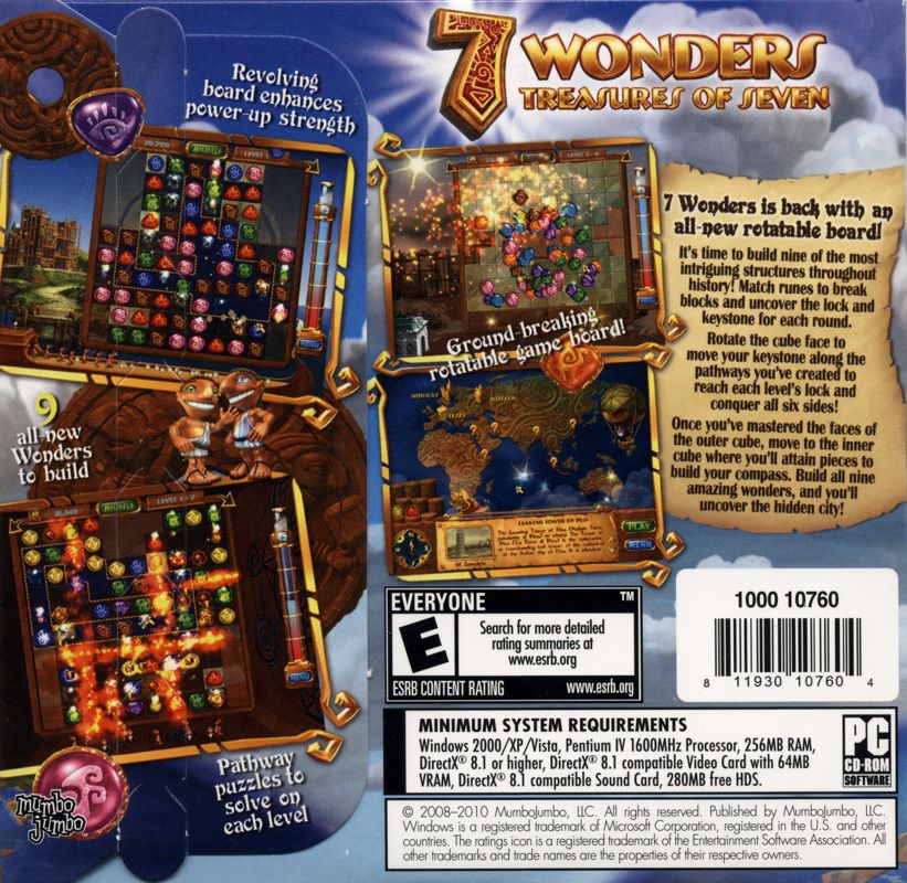 Back Cover for 7 Wonders: Treasures of Seven (Windows)