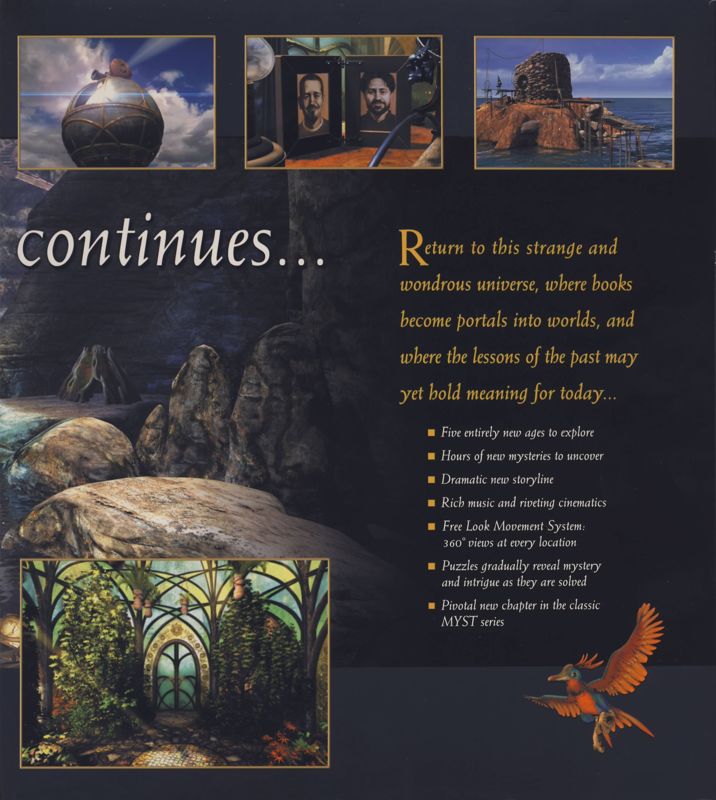Inside Cover for Myst III: Exile (Collector's Edition) (Macintosh and Windows): Right
