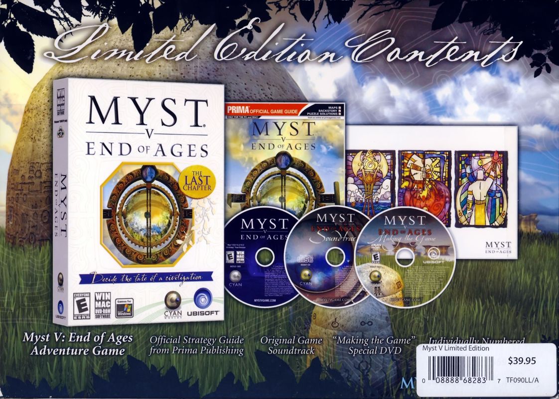 Back Cover for Myst V: End of Ages (Limited Edition) (Macintosh) (Mac only release)