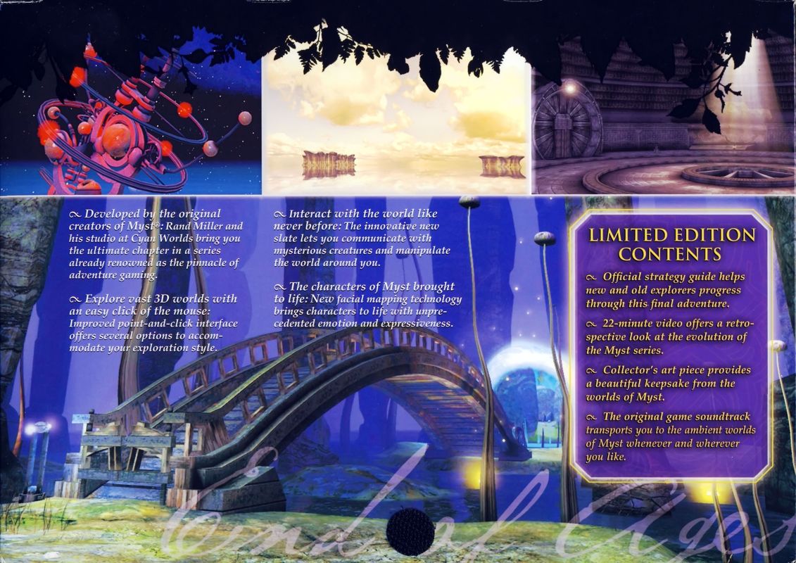 Inside Cover for Myst V: End of Ages (Limited Edition) (Macintosh) (Mac only release): Bottom