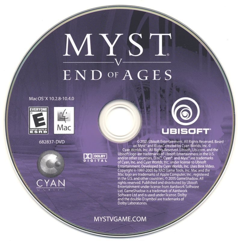 Media for Myst V: End of Ages (Limited Edition) (Macintosh) (Mac only release): Game Disc
