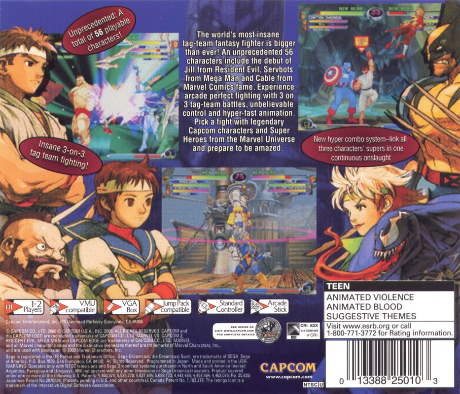 Marvel vs. Capcom 2 cover or packaging material - MobyGames