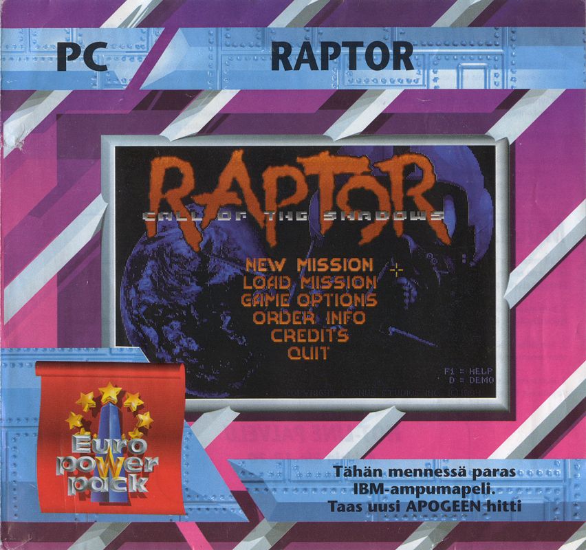 Front Cover for Raptor: Call of the Shadows (DOS) (Shareware (Euro Power Pack))