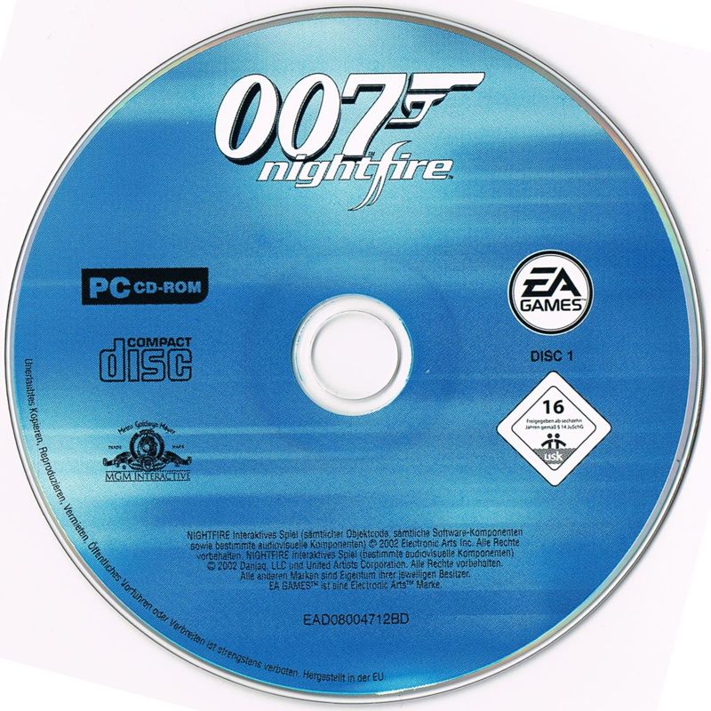 Media for 007: Nightfire (Windows): Disc 1