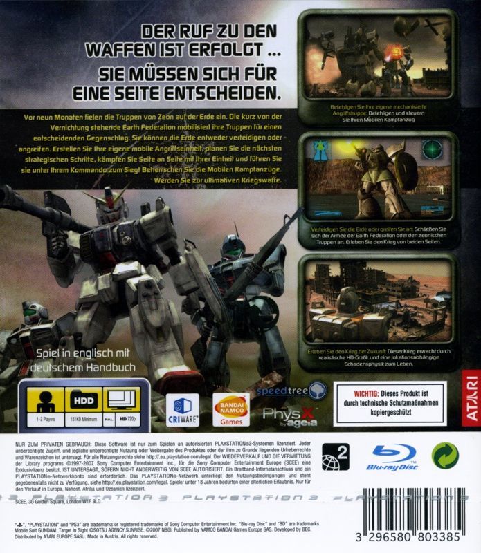 Mobile Suit Gundam Crossfire cover or packaging material MobyGames