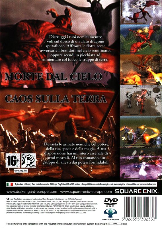 Back Cover for Drakengard (PlayStation 2)