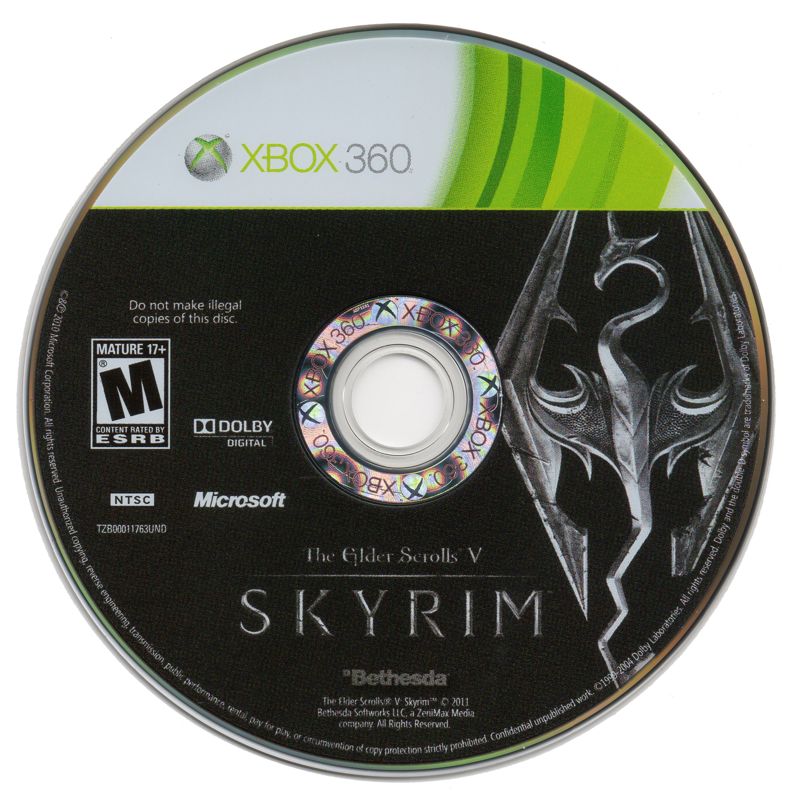 Media for The Elder Scrolls V: Skyrim (Collector's Edition) (Xbox 360): Game disc