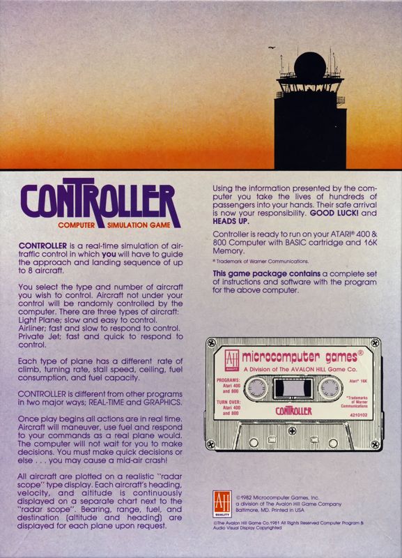 Back Cover for Controller (Atari 8-bit)