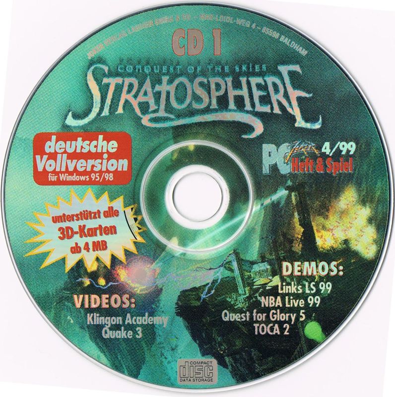 Media for Stratosphere: Conquest of the Skies (Windows) (PC Joker 4/99 covermount)