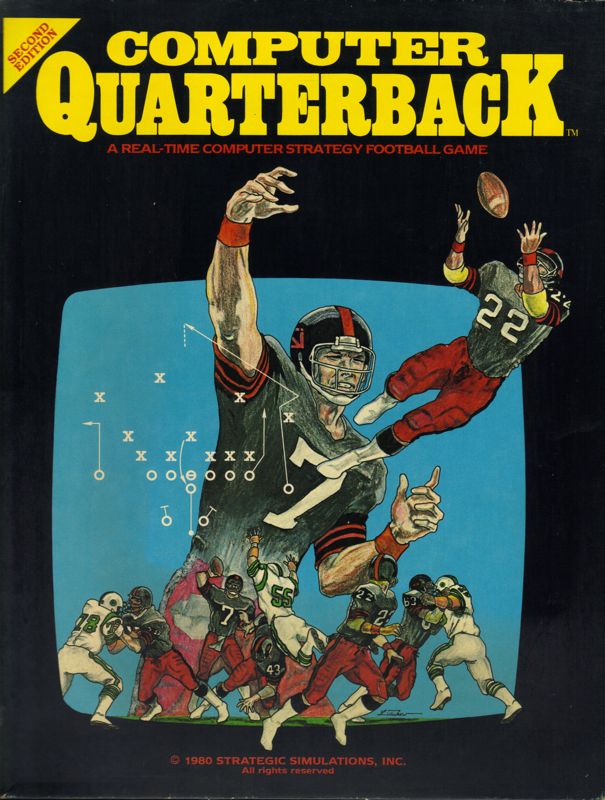 Front Cover for Computer Quarterback (Apple II) (Large Box Version)