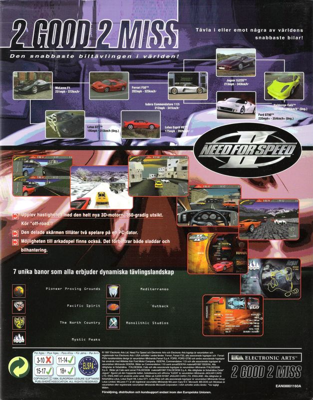 Back Cover for Need for Speed II (Windows)