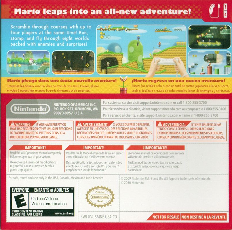 New Super Mario Bros. Wii cover or packaging material - MobyGames