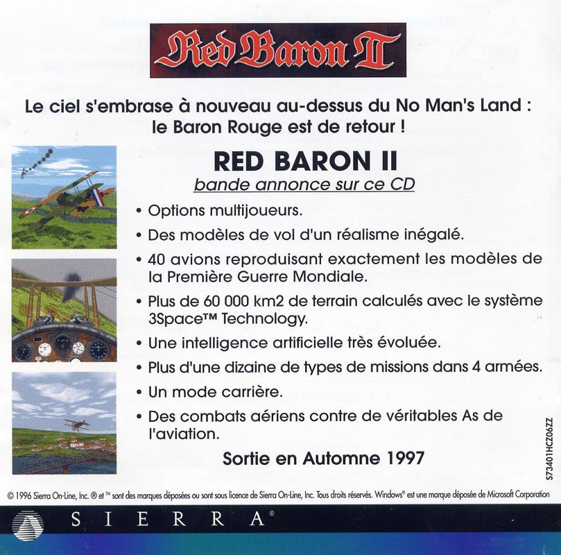 Other for Silent Thunder: A-10 Tank Killer II (Windows and Windows 16-bit) (Sierra Originals release): Jewel Case - Inside
