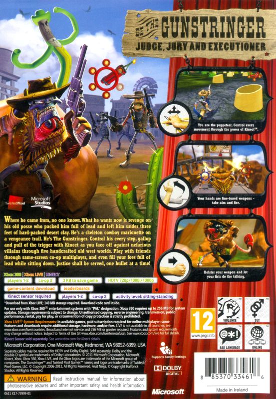 Back Cover for The Gunstringer (Xbox 360)