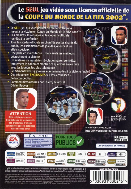 Back Cover for 2002 FIFA World Cup (Windows)