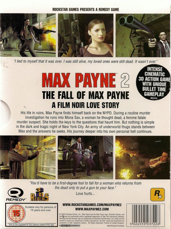 Back Cover for Max Payne 2: The Fall of Max Payne (Windows)