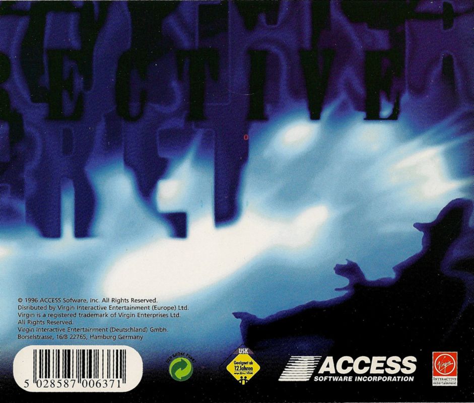 Other for The Pandora Directive (DOS): Jewel Case - Back