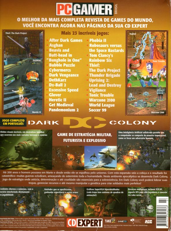 Back Cover for Dark Colony (Windows) (CD Expert covermount)