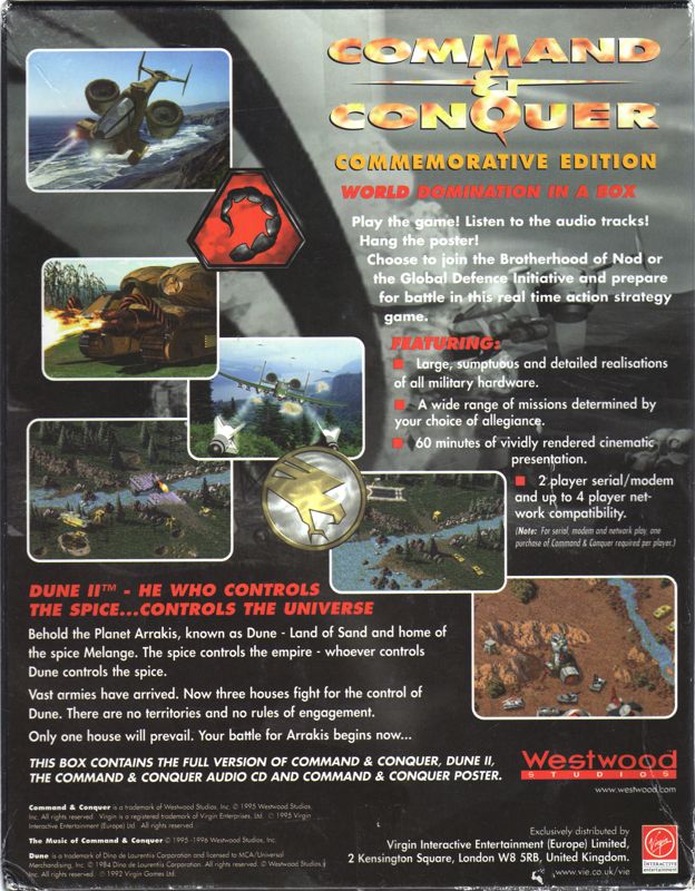 Back Cover for Command & Conquer (Commemorative Edition) (DOS)