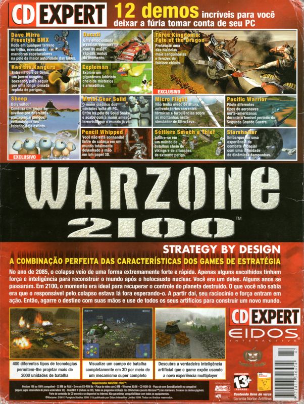 Back Cover for Warzone 2100 (Windows) (CD Expert covermount)