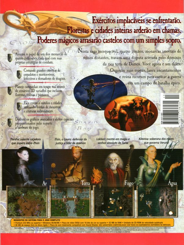 Back Cover for Total Annihilation: Kingdoms (Windows) (Senha PC covermount)