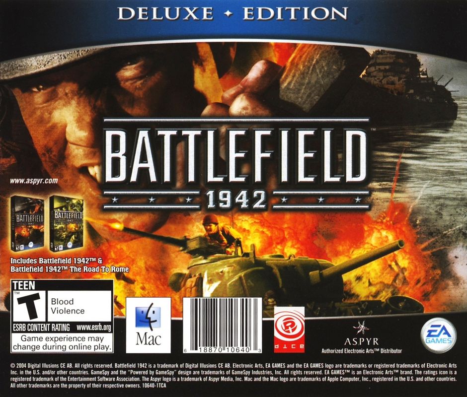 Other for Battlefield 1942: Deluxe Edition (Macintosh): Jewel Case - Back