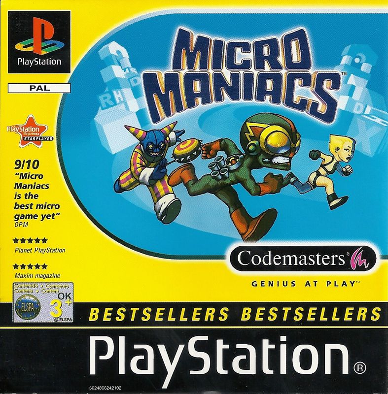 Front Cover for FoxKids.com Micro Maniacs Racing (PlayStation) (Codemasters Bestsellers release)