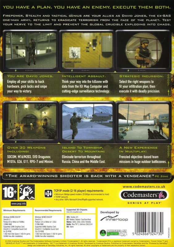 Back Cover for I.G.I-2: Covert Strike (Windows) (Bestseller Series release)