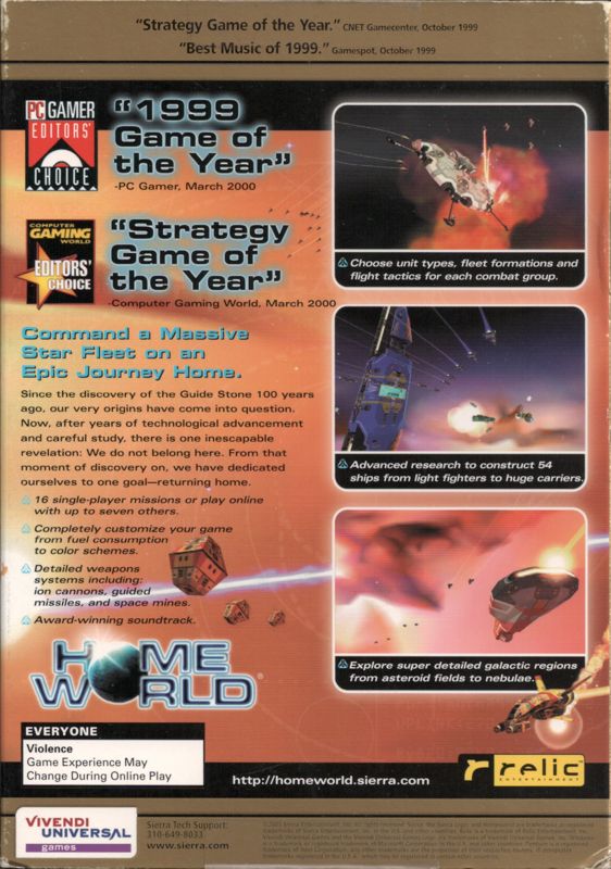 Back Cover for Homeworld (Game of the Year Edition) (Windows) (BestSeller Series release)