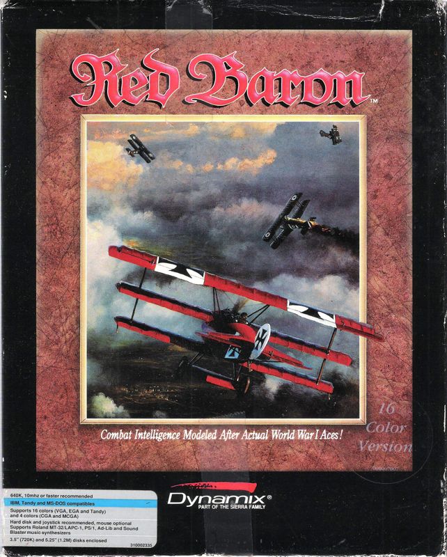 Front Cover for Red Baron (DOS) (Dual Media Release (16 colors))