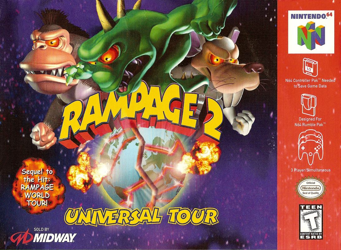 Front Cover for Rampage 2: Universal Tour (Nintendo 64)