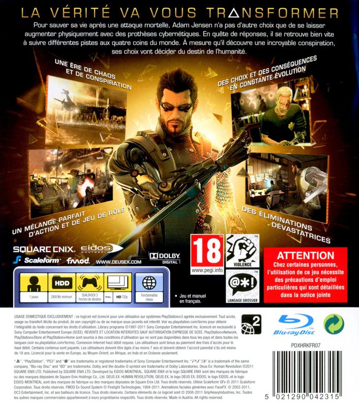 Deus Ex: Human Revolution cover or packaging material - MobyGames